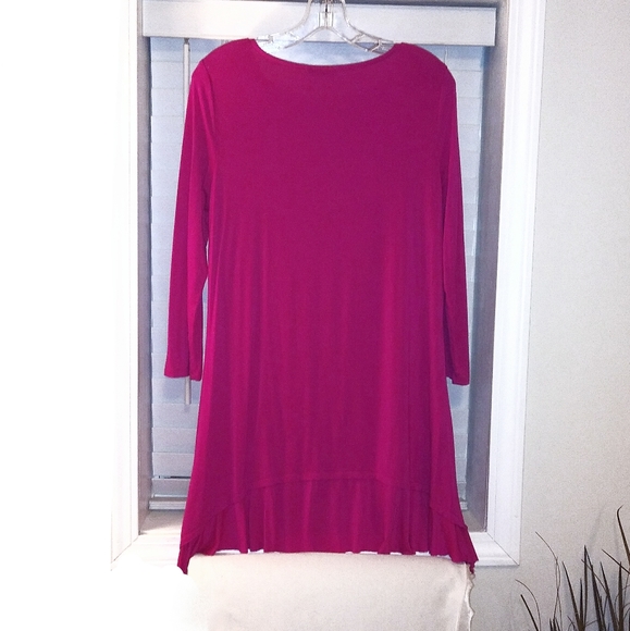 Cupio Magenta High Low Ruffle Hem Dress - Picture 4 of 7